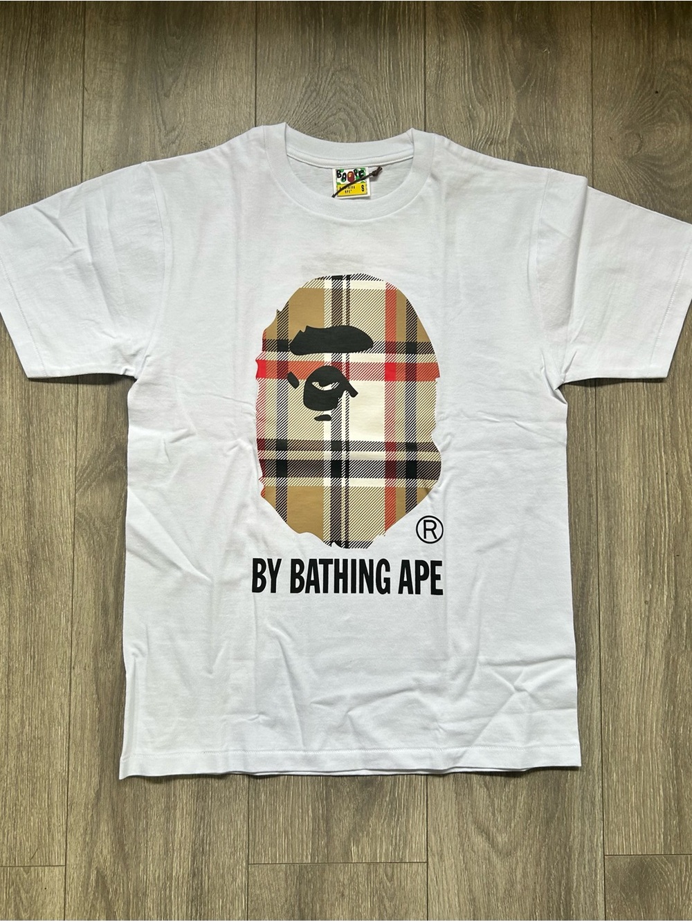 Bape & Burberry collab White Tee | Size Small